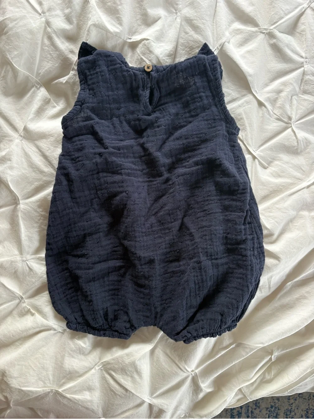 Burt’s Bees Baby navy romper - size 6-9 months